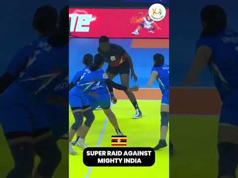 Uganda's women player Super Raid against India  #indiawomenskabaddi #commonwealthkabaddi #kabaddi