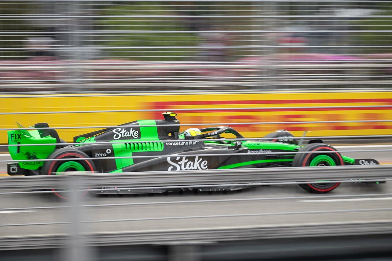 Formula 1 driver Zhou Guanyu driving for Stake F1 Team Kick Sauber on track at the Singapore Grand Prix 2024, during Free Practice 1.