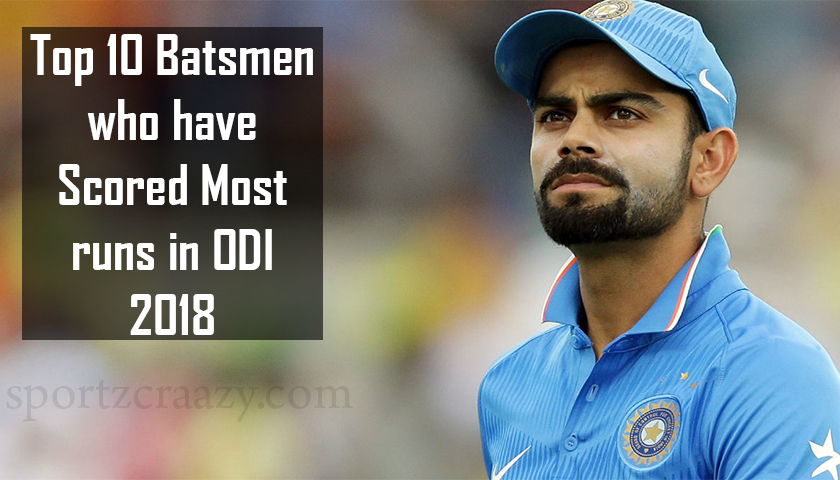 10 Batsmen who have Scored Most runs in ODI 2018