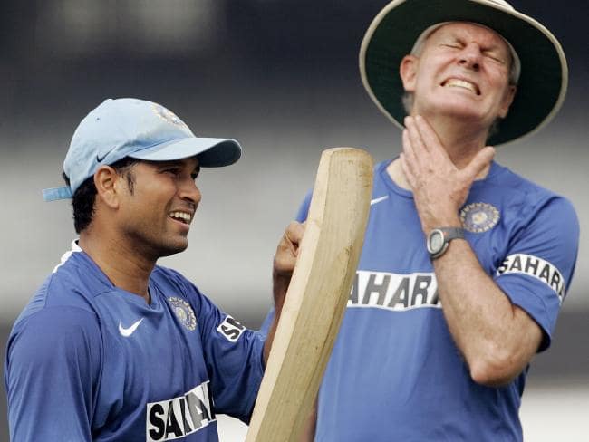 greg chappell with Sachin Tendulkar