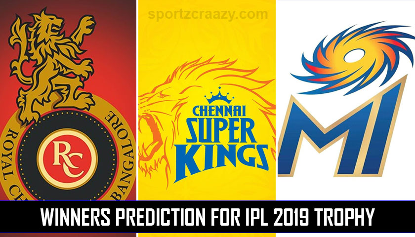 Winners prediction for IPL 2019 trophy