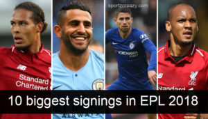 10 Biggest Signings in EPL 2018