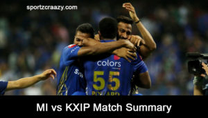 MI vs KXIP Match Summary