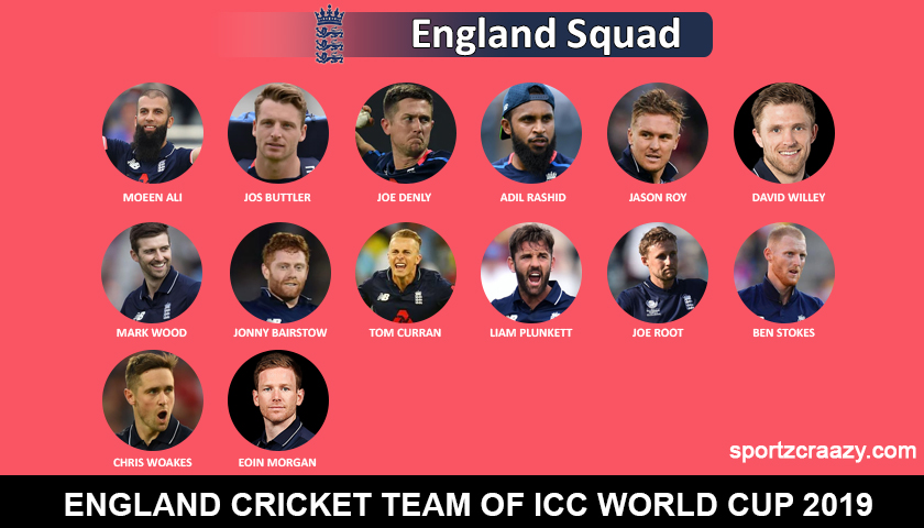 England Cricket Team Squad For ICC Cricket World Cup 2019