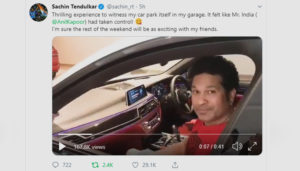 Sachin Tendulkar tweet With his car
