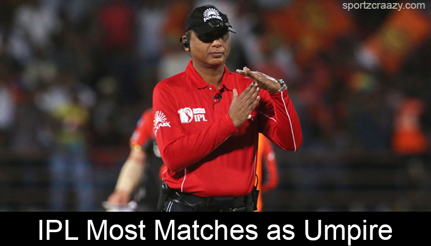 IPL Most Matches as an Umpire
