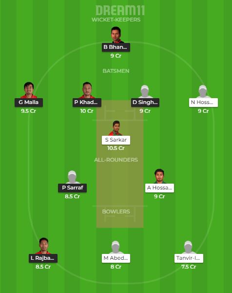 NEP vs BD-U23 Dream11 Team