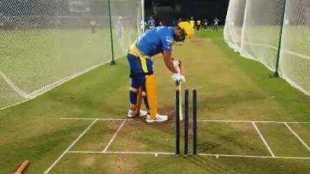 dhoni in nets ipl