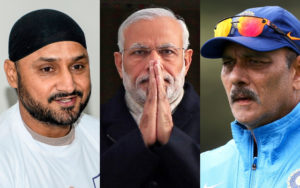 Harbhajan Singh Narendra Modi and-Ravi Shastri