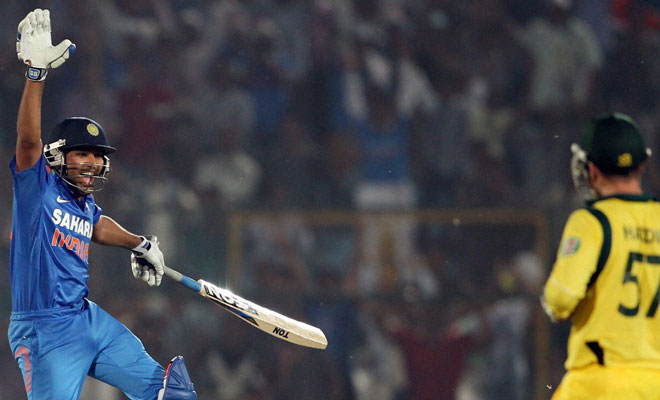 rohit 141 not out against Australia in 2013