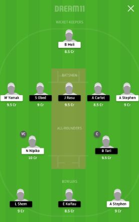 IS vs MFE Dream11 Team