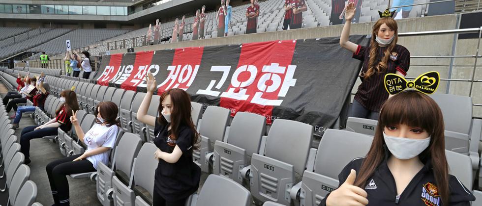 South Korean football apologises for using sex dolls to fill the empty stadiums