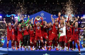 Liverpool presented with Premier League trophy after the win over Chelsea 5-3