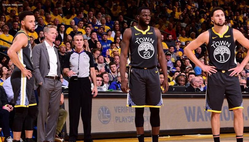 Stephen Curry, Klay Thompson, and Draymond Green