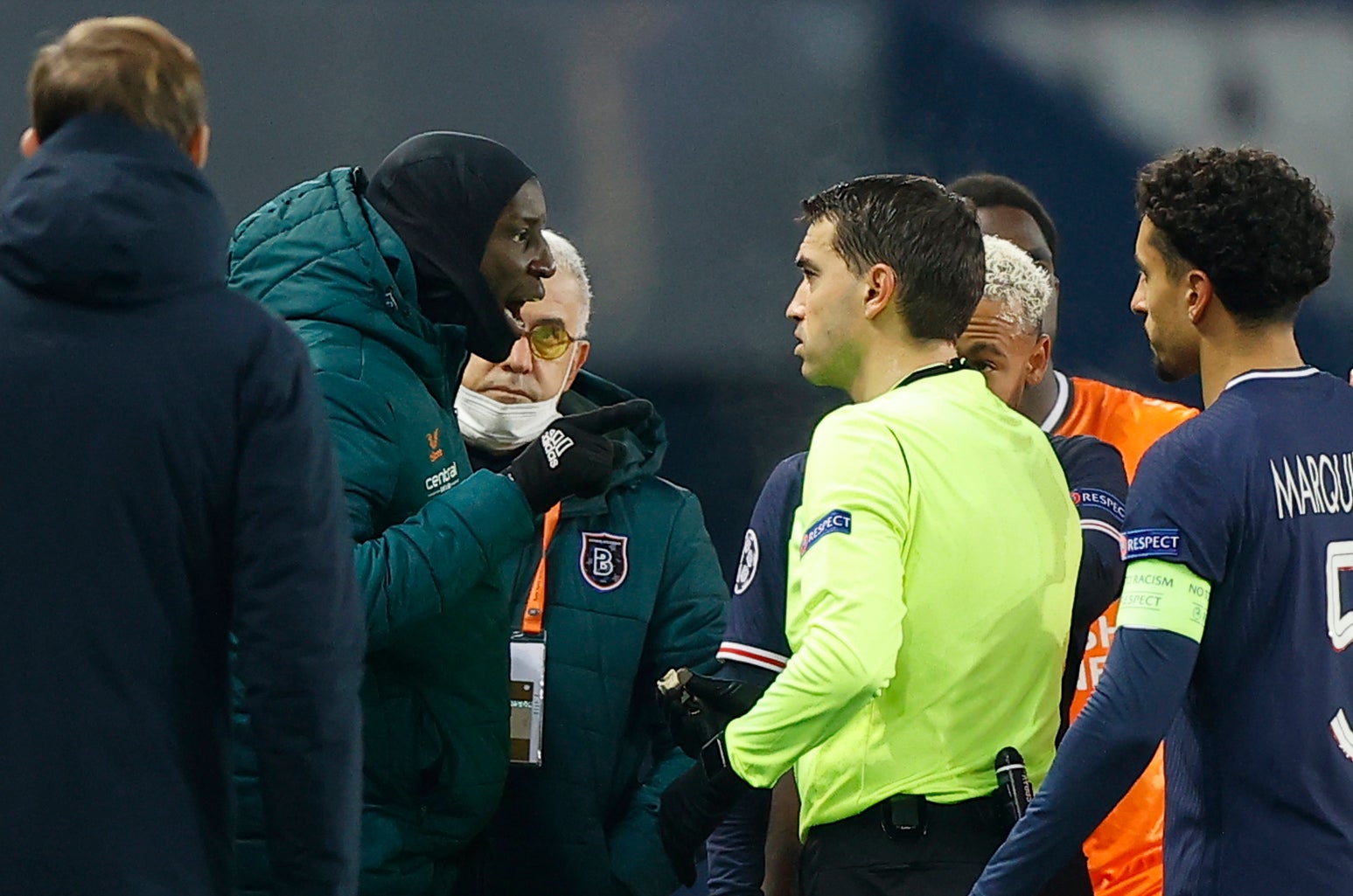 Paris Saint-Germain and Istanbul Basaksehir players walk off over ...