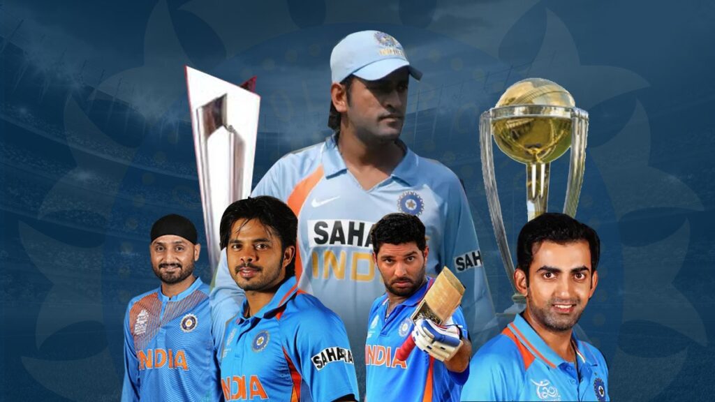 MS Dhoni, Yuvraj Singh, Sreesanth, Gautam Gambhir and Harbhajan singh