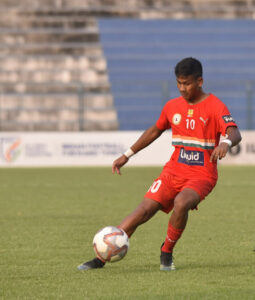 Shubho Paul representing Sudeva Delhi FC 