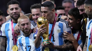 Angel Di Maria with the world cup