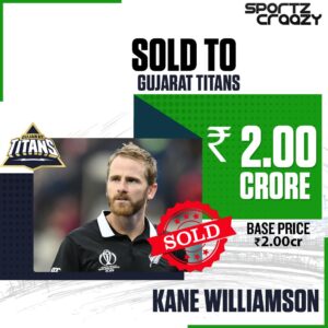 Kane Williamson was the first player to be brought on the Auction