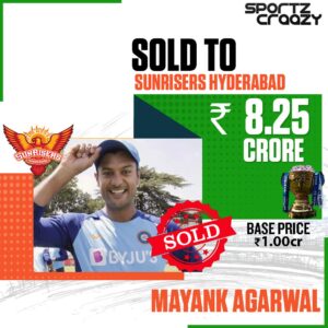 Mayank Agarwal goes to Sunrisers Hyderabad 