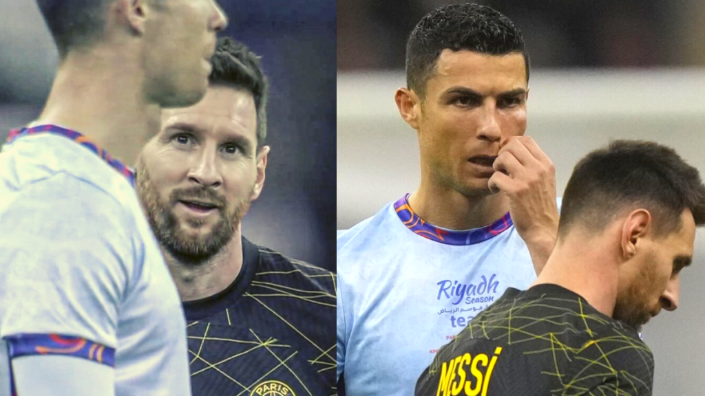 Riyadh XI Vs PSG : Watch Twitter react to Lionel Messi glancing at Cristiano Ronaldo