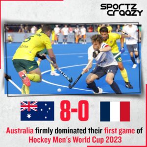 FIH Men's Hockey World Cup 2023 : Australia thump France by 8-0