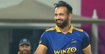 Watch : Irfan Pathan bowl Left-arm Off spin in Legends League Cricket tie against World Giants!