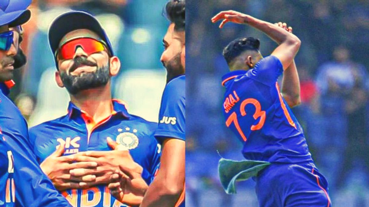 Watch : Virat Kohli and Mohammad Siraj imitate Cristiano Ronaldo's celebration against Australia in 1st ODI!