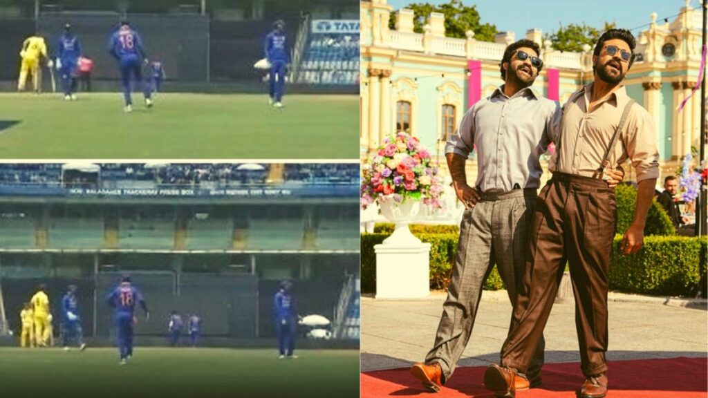 Watch : Virat Kohli go "Naatu Naatu" during India's 1st ODI against Australia! Ram Charan suggests playing Kohli in a Biopic!
