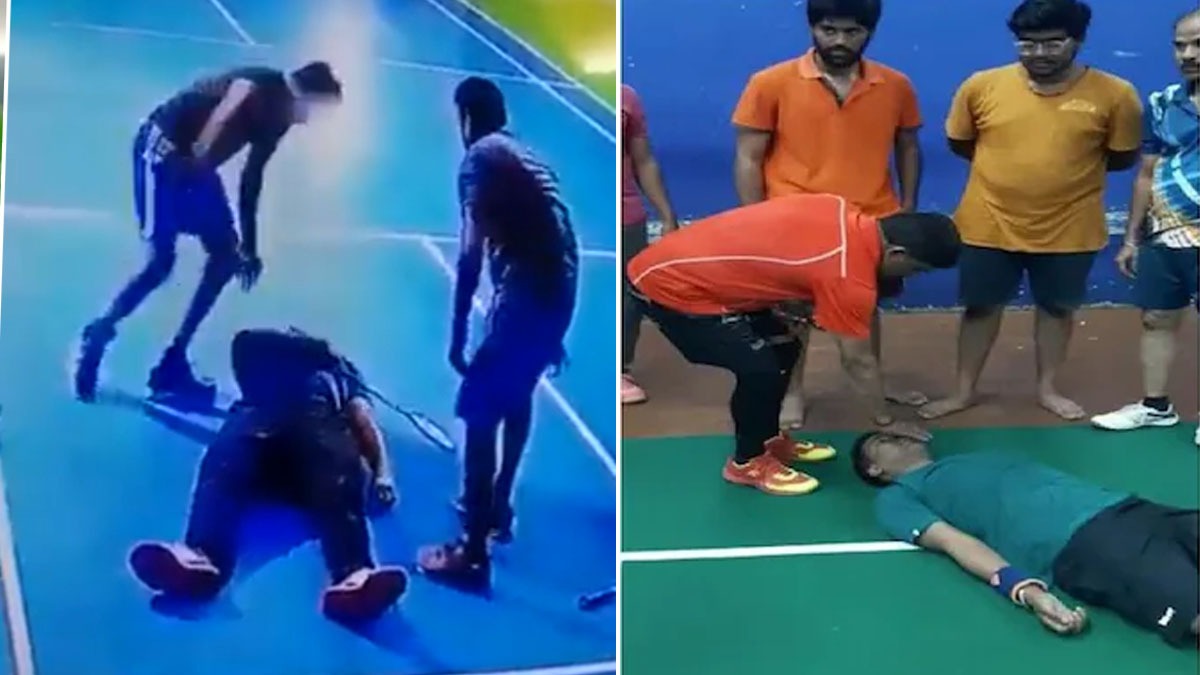 Watch: Telangana men collapses while playing Badminton, dies due to heart attack -