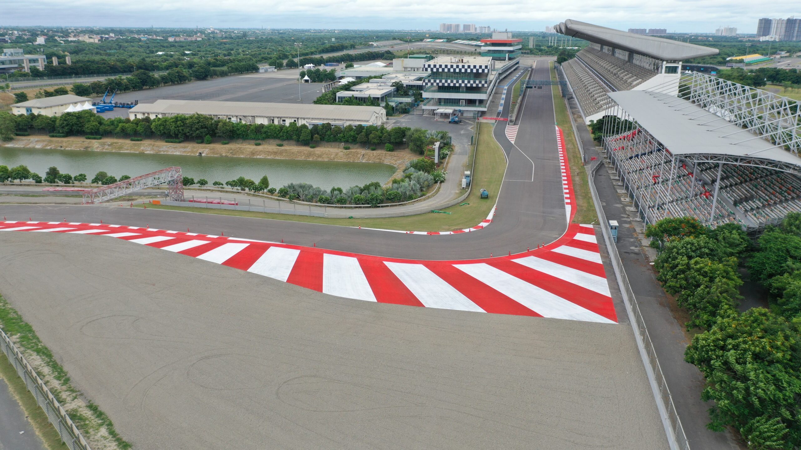BIC-Revamped and ready to roll. The newly created gravel area is also visible, MotoGP