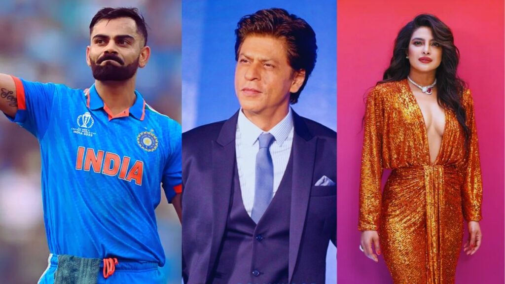 Virat Kohli, Shahrukh Khan, Priyanka Chopra