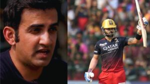 RCB player Virat Kohli and Gautam gambhir
