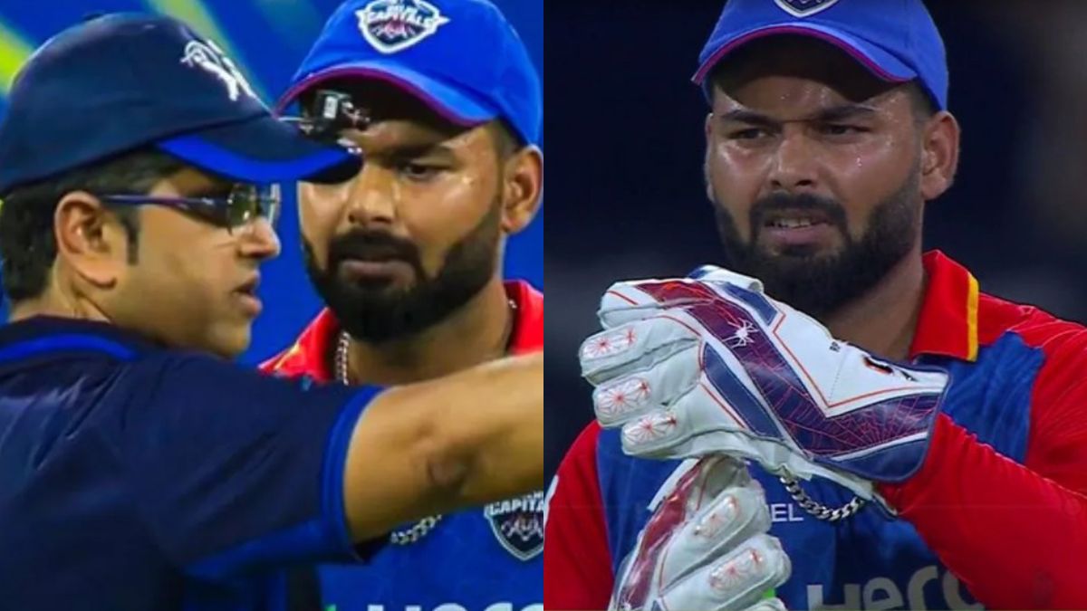 Rishabh Pant arguing with umpire