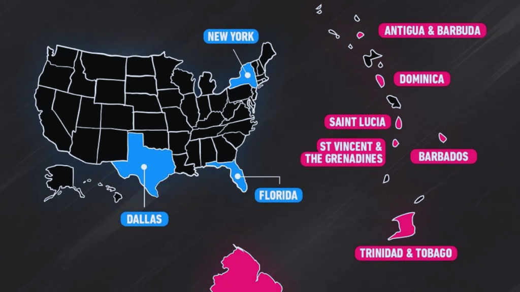 Texas, New York, Barbados, World Cup