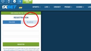 phone number registration at 1xBet