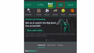 Bet 365 register button