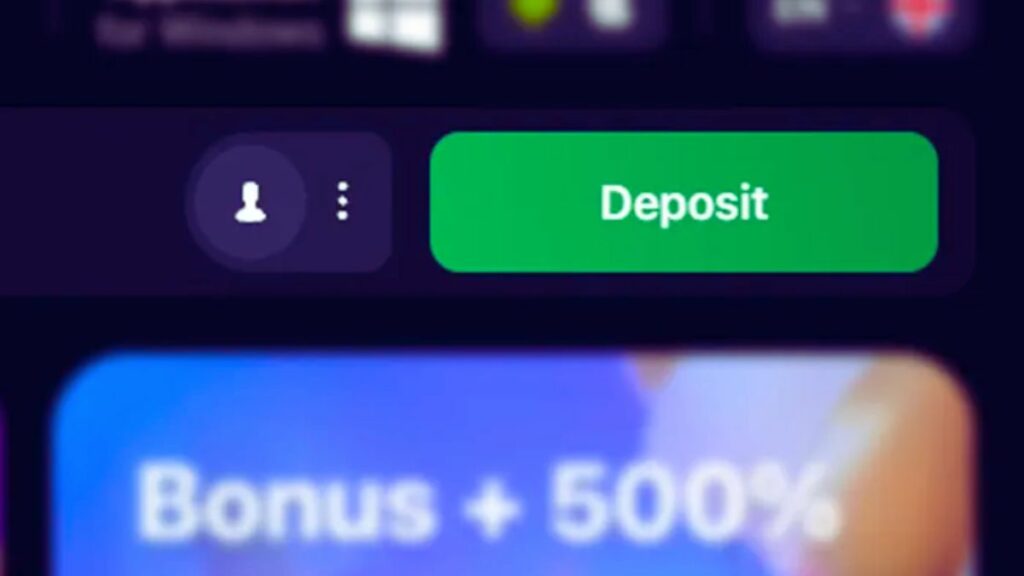 1win deposit button