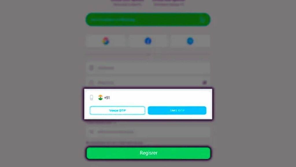 Fun88 registration and otp option