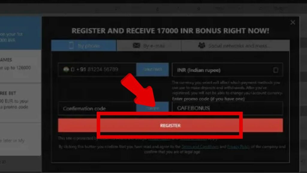 Click on register