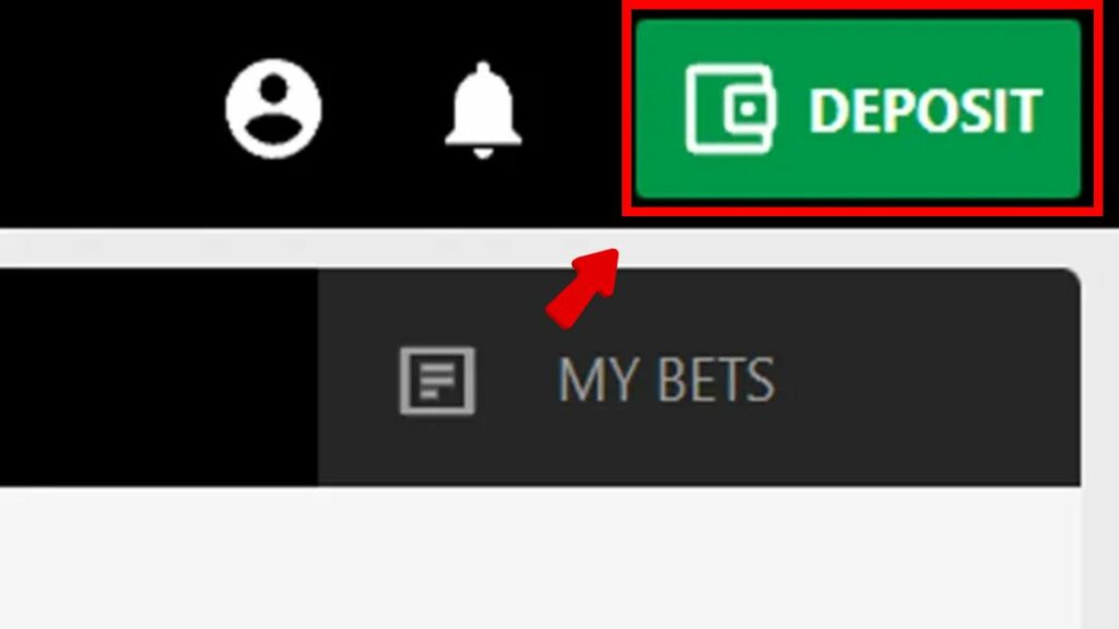 Deposit button in Parimatch