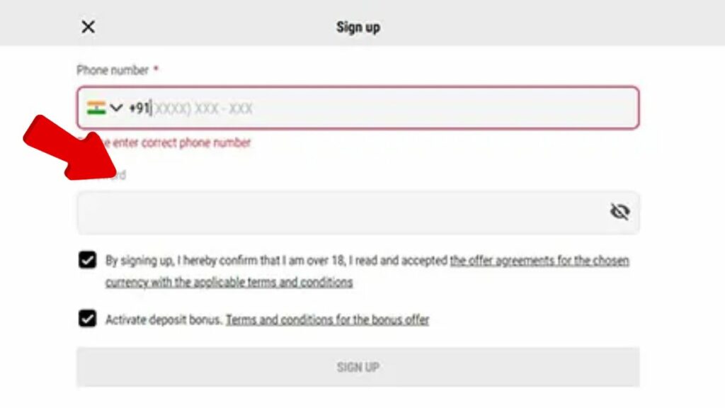 Enter phone number and otp