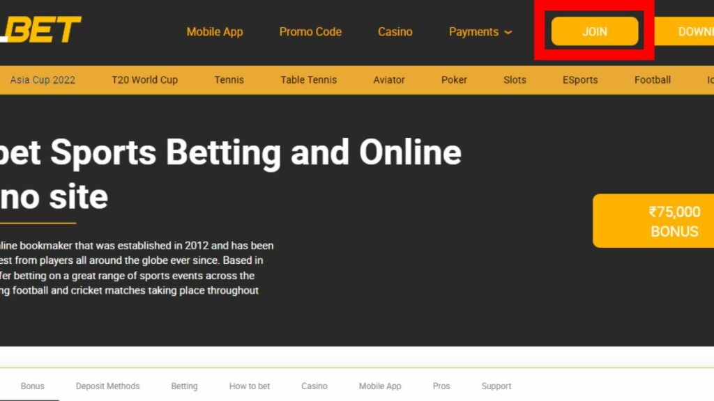 Join button on Metlbet