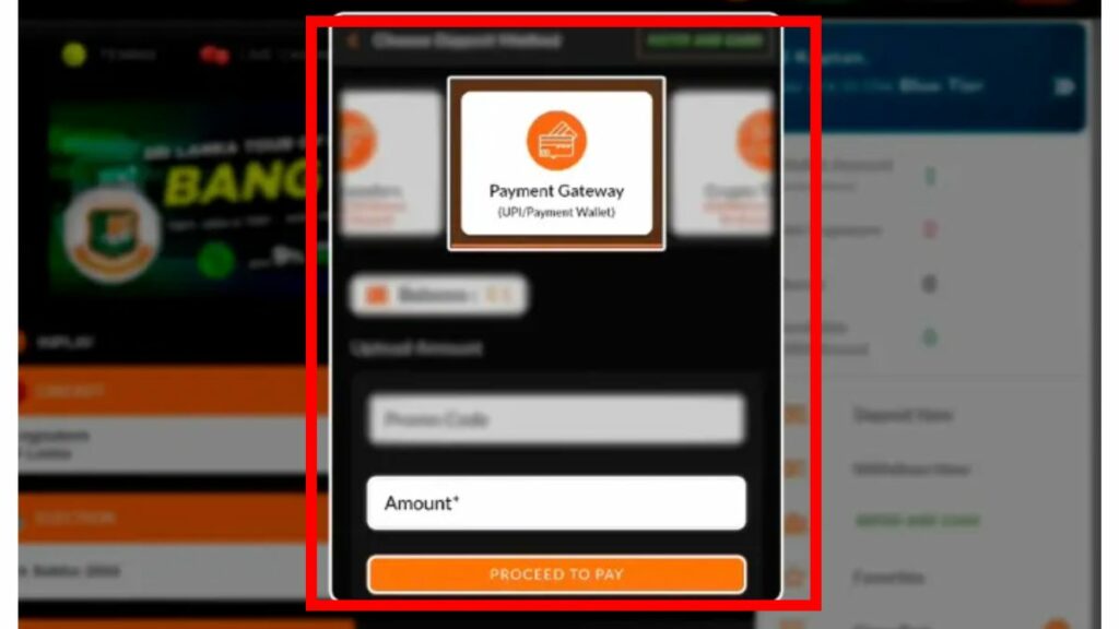 Deposit in your account