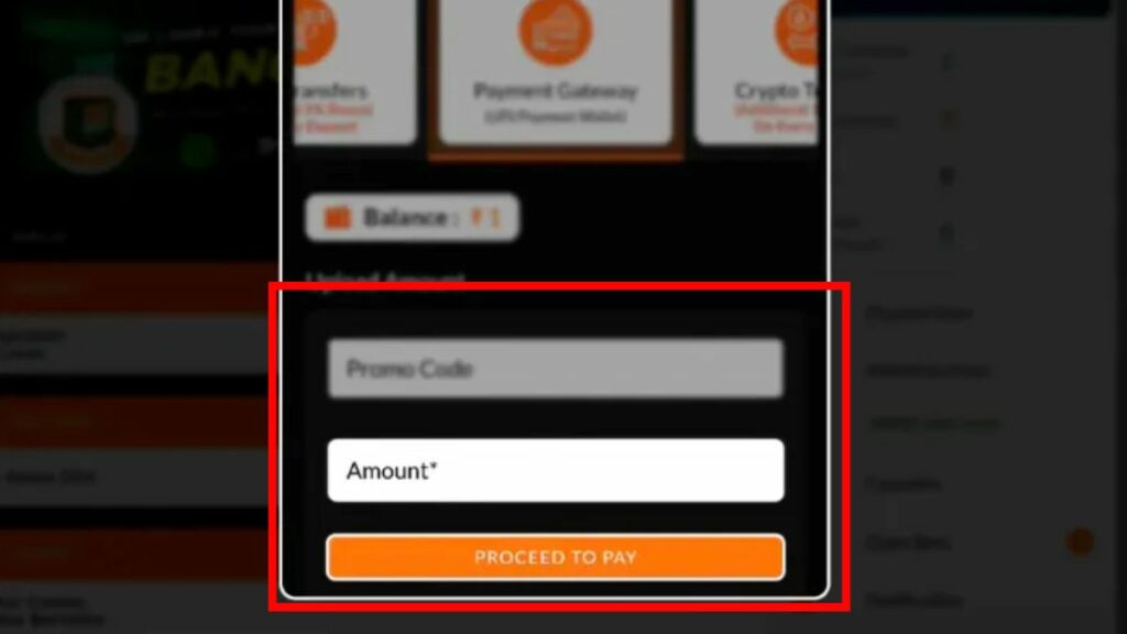 Enter the deposit amount