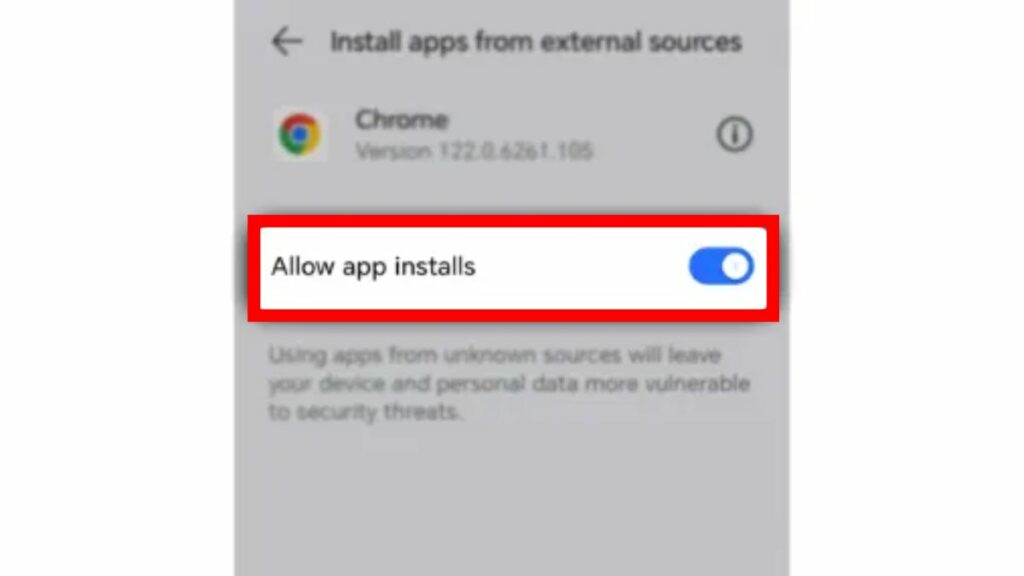 Allow to install from unknown sources