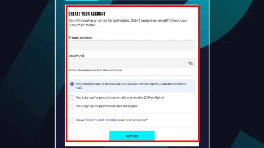 Betcity app registration
