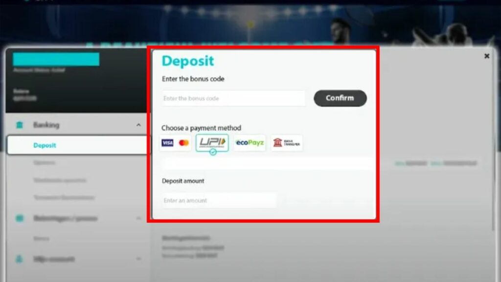 Deposit at Betcity