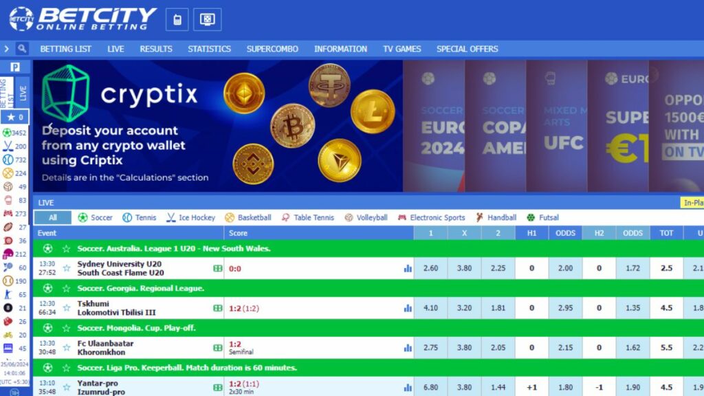 Betcity home page