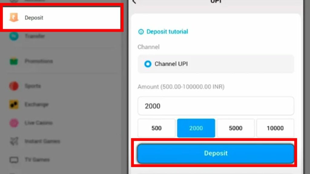 Fun88 deposit option